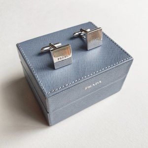 PRADA Silver Cuff Links With Box